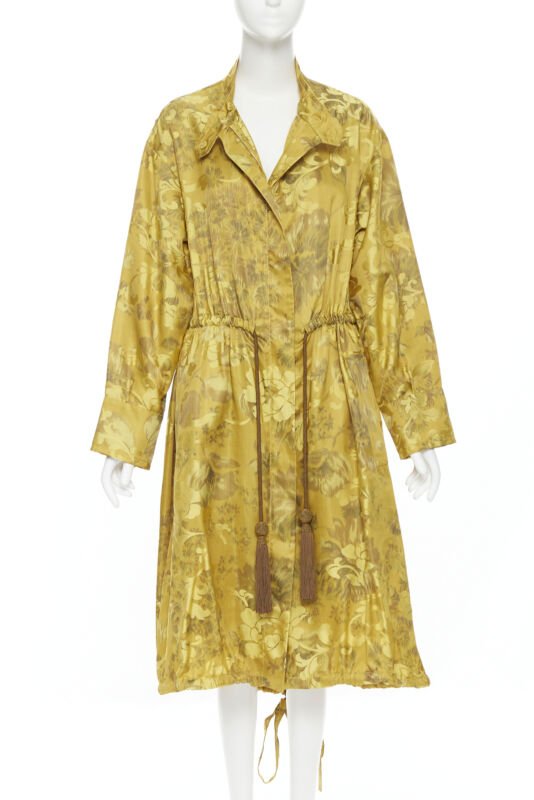 Oscar De La Renta Silk Floral Tassel Robe