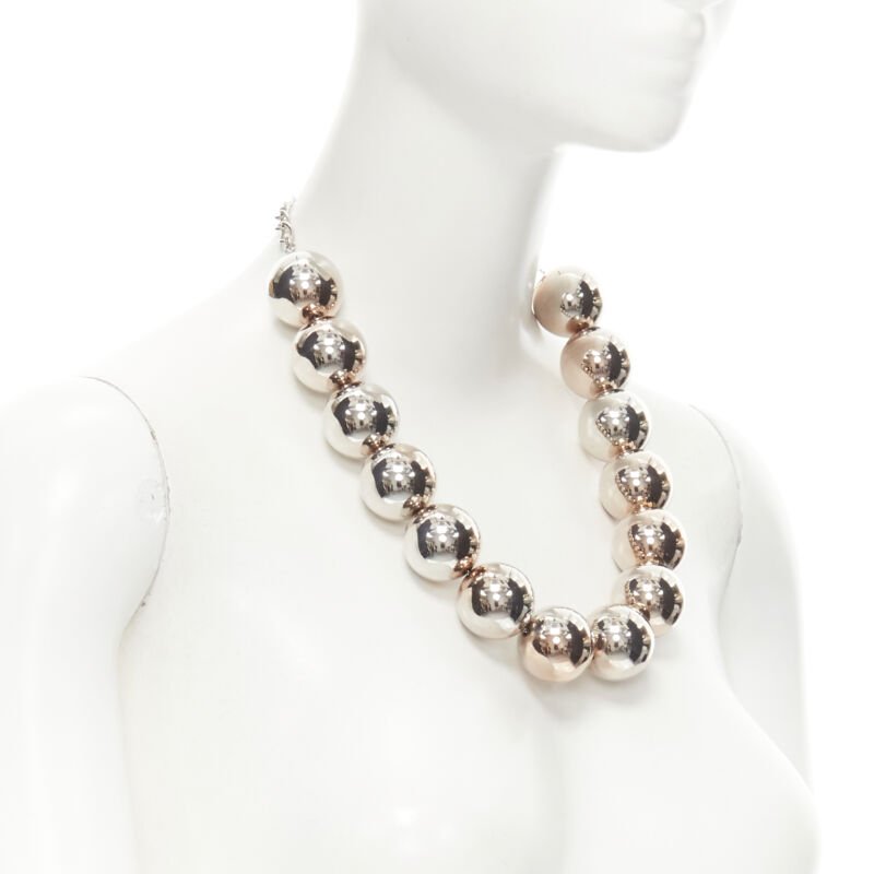 Oscar De La Renta Beaded Ball Necklace - Back view