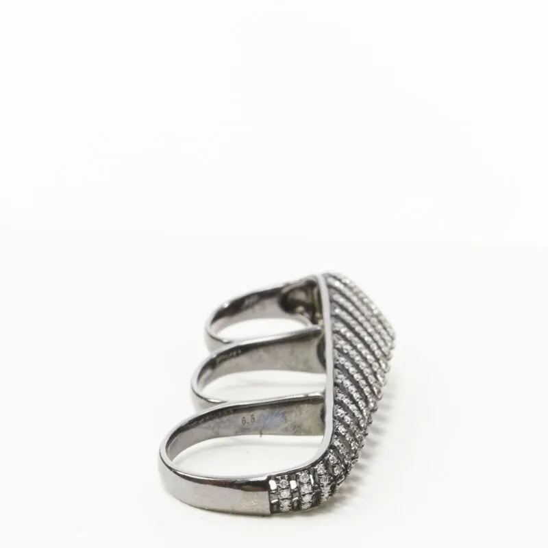 AS29 Diamond Finger Ring Silver Silver Never worn - Inside View