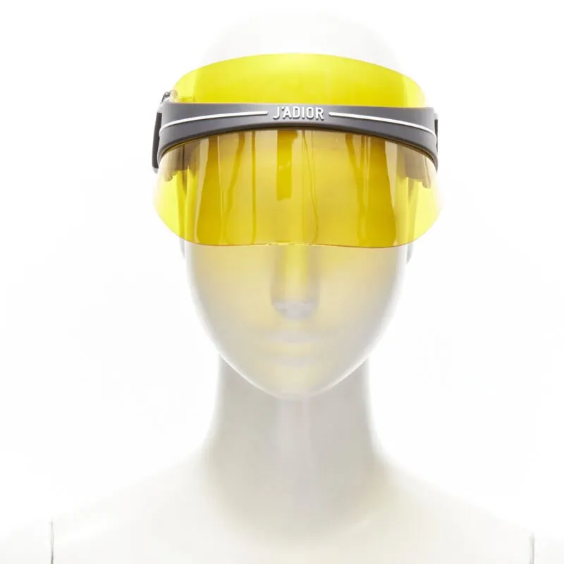 Dior Yellow Visor Hat Yellow Plastic Never worn - Front View