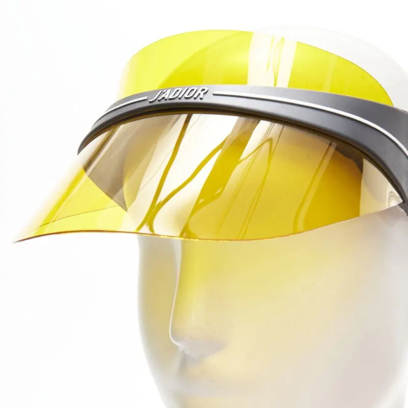Dior Yellow Visor Hat Yellow Plastic Never worn - Back View