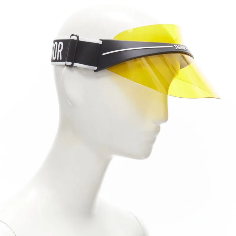 Dior Yellow Visor Hat Yellow Plastic Never worn - Inside View