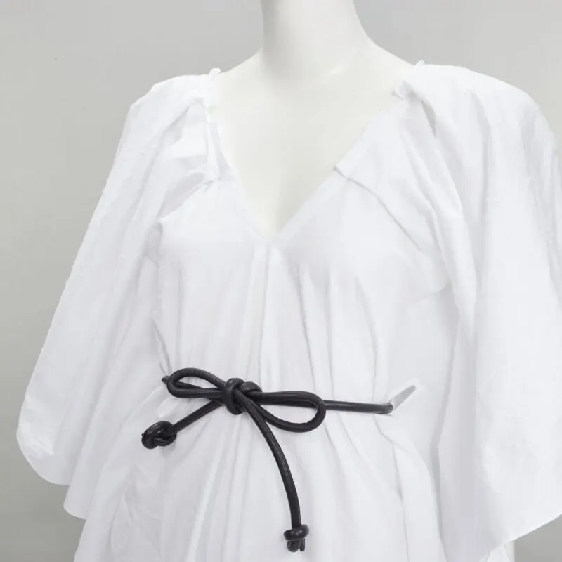 Roland Mouret Needlepoint Belt Dress White Cotton Never worn, with tag - Back View