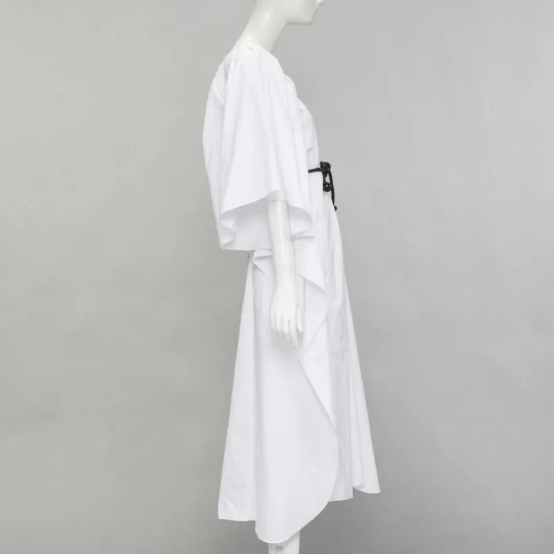 Roland Mouret Needlepoint Belt Dress White Cotton Never worn, with tag - Model View