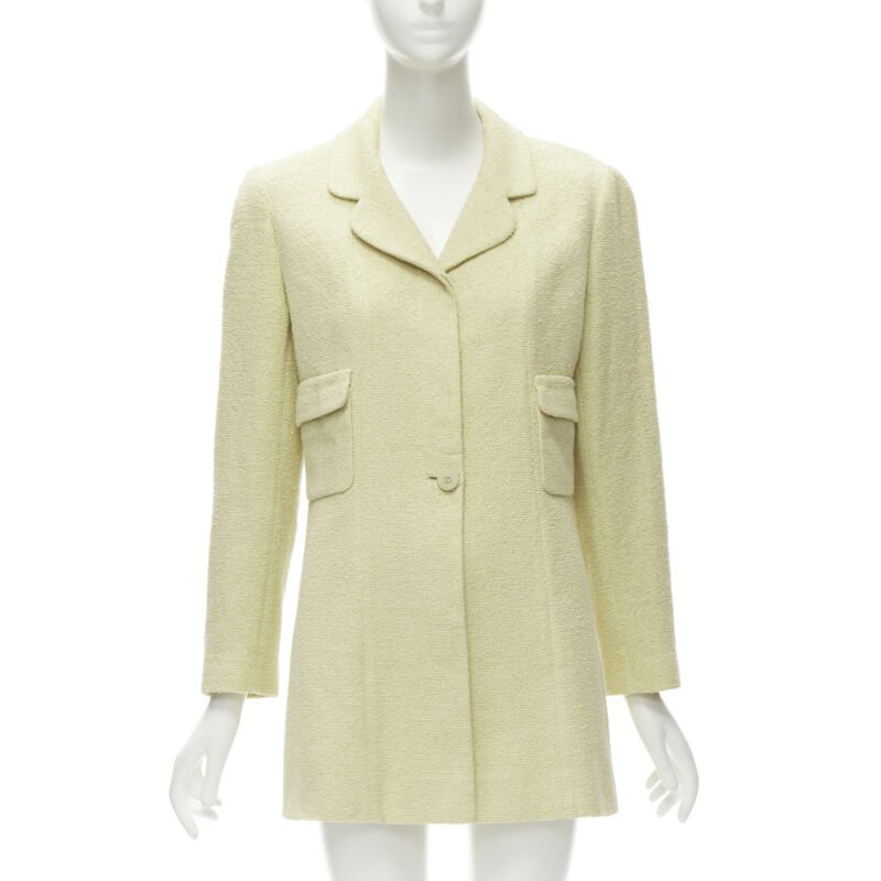 Chanel Yellow Tweed Long Jacket