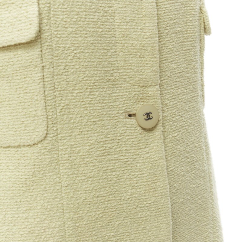 Chanel Yellow Tweed Long Jacket - Back view