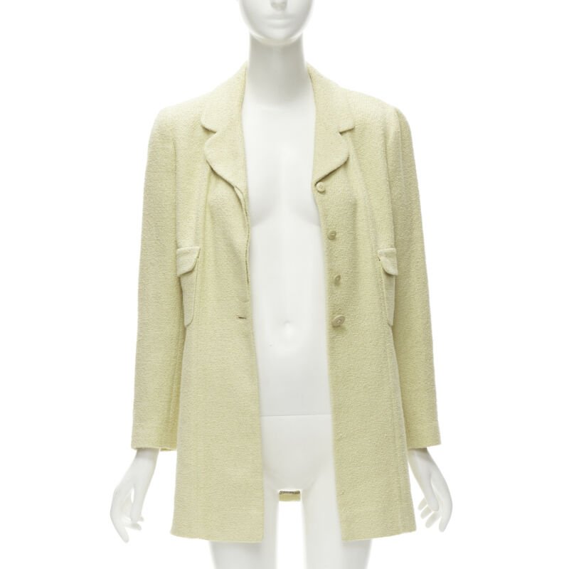 Chanel Yellow Tweed Long Jacket - Image 6