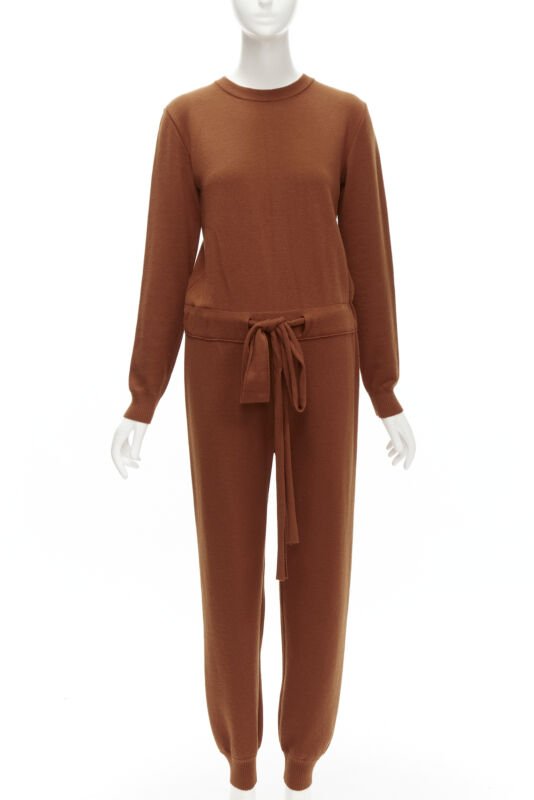 Oscar De La Renta Wool Drawstring Jumpsuit