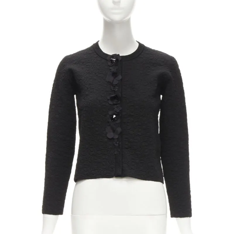 Fendi 3D Petal Cardigan Black Polyester Never worn - Front View