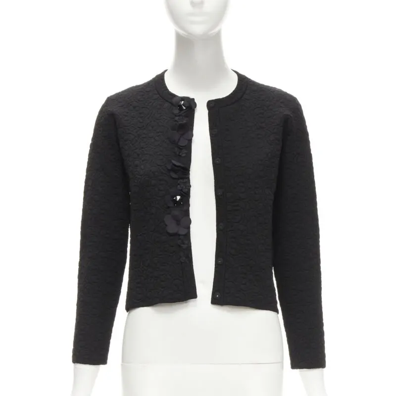 Fendi 3D Petal Cardigan Black Polyester Never worn - Inside View