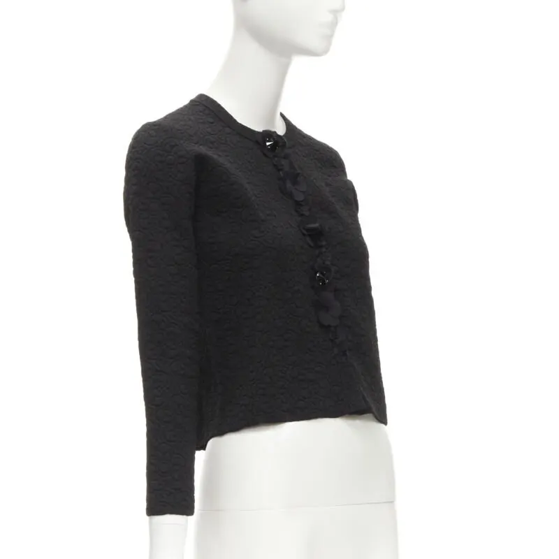 Fendi 3D Petal Cardigan Black Polyester Never worn - Model View