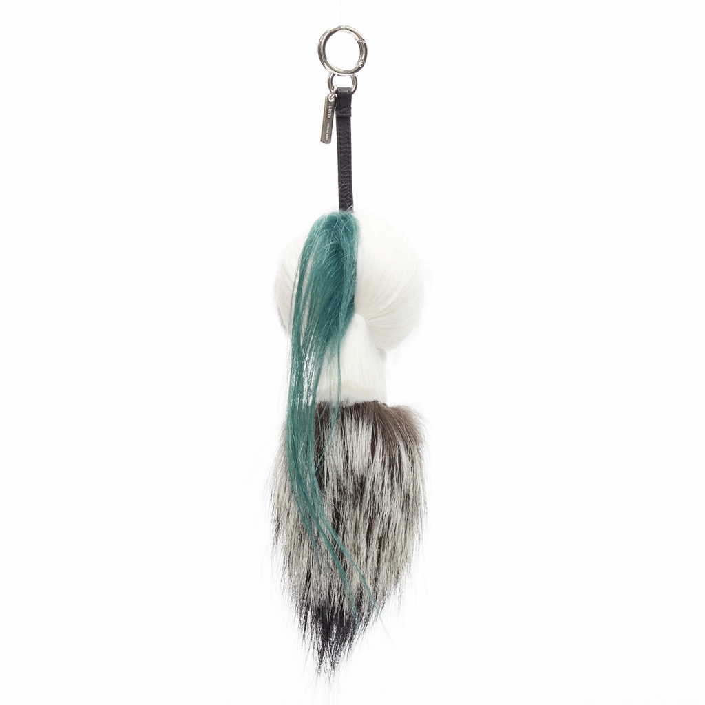 Fendi Fox Fur Tail Keyring - Side view