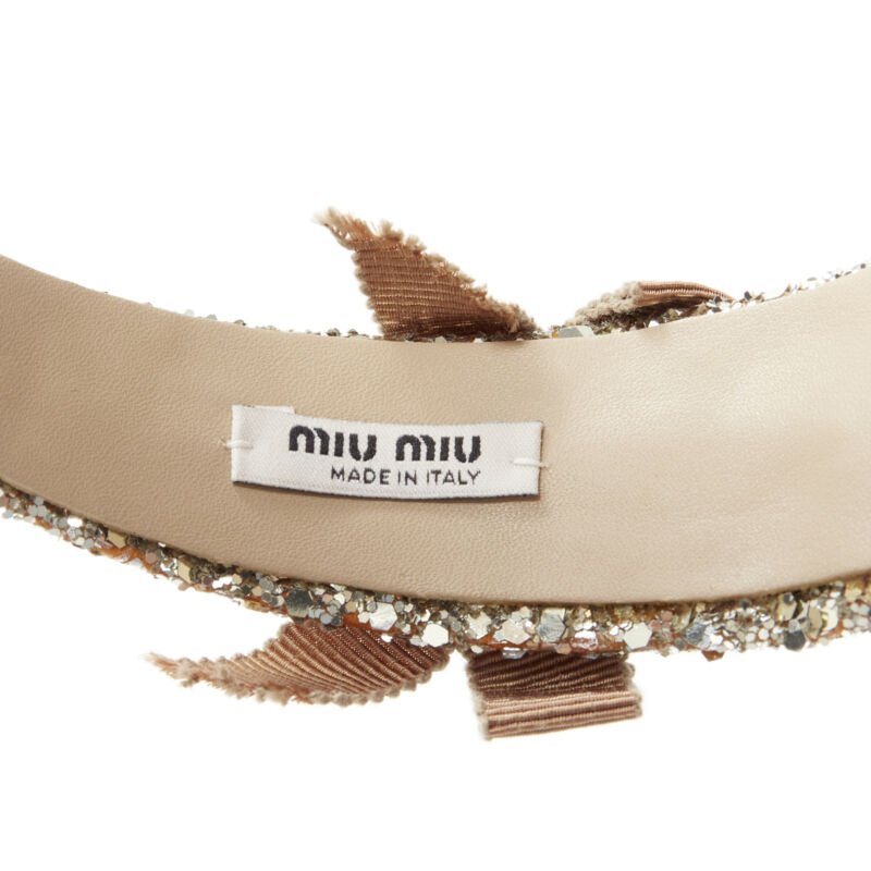 Miu Miu Gold Glitter Headband - Image 10