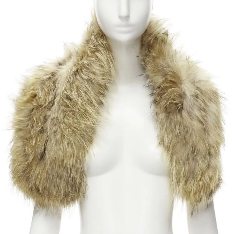 Charlotte Simone Fur Collar Cuff Scarf Brown Fur Never worn - Front View
