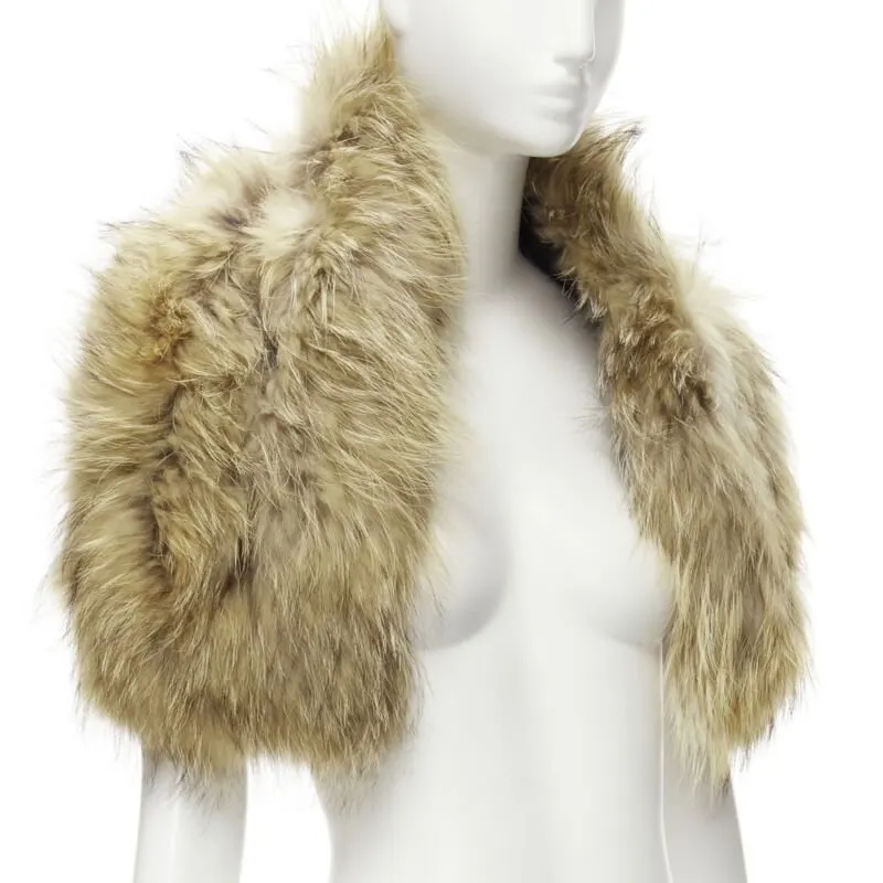 Charlotte Simone Fur Collar Cuff Scarf Brown Fur Never worn - Back View