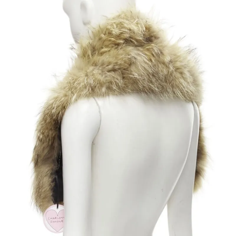 Charlotte Simone Fur Collar Cuff Scarf Brown Fur Never worn - Box View