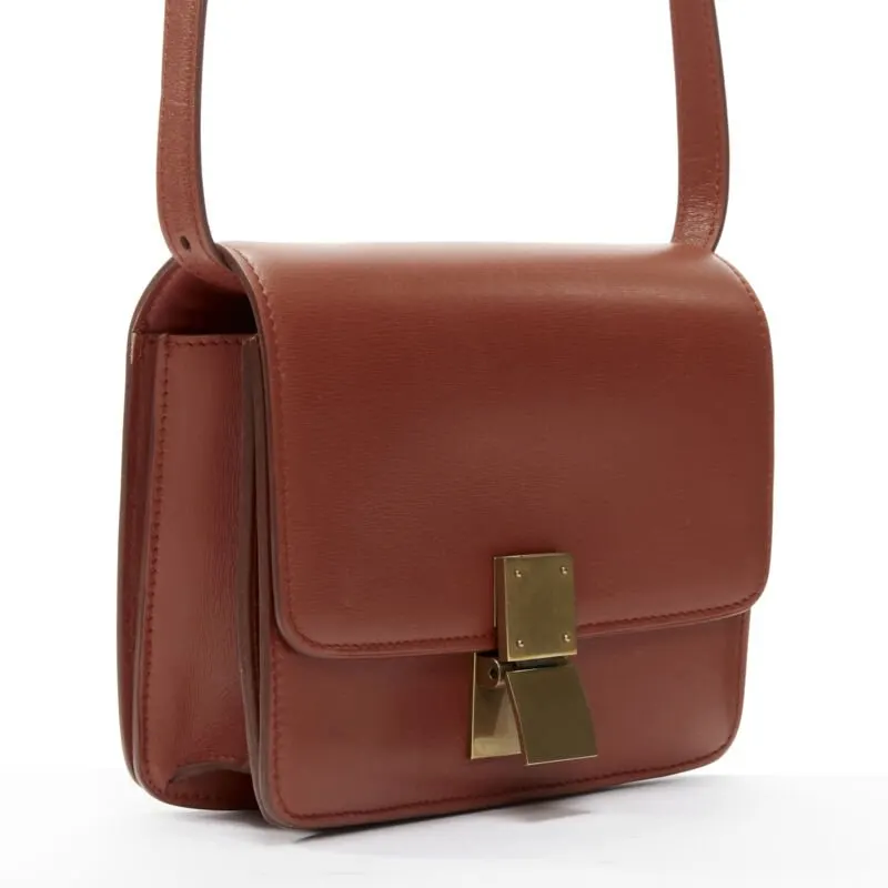 Celine White Matte Clutch Brown Leather Good - Inside View