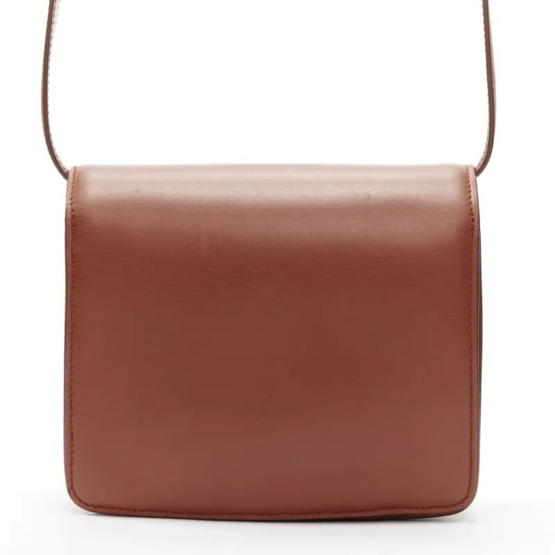 Celine White Matte Clutch Brown Leather Good - Box View