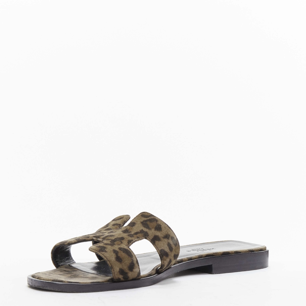Hermès Leopard Print Sandals - 4