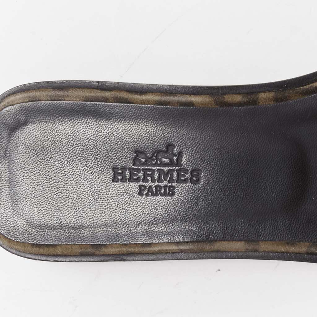 Hermès Leopard Print Sandals - Image 11