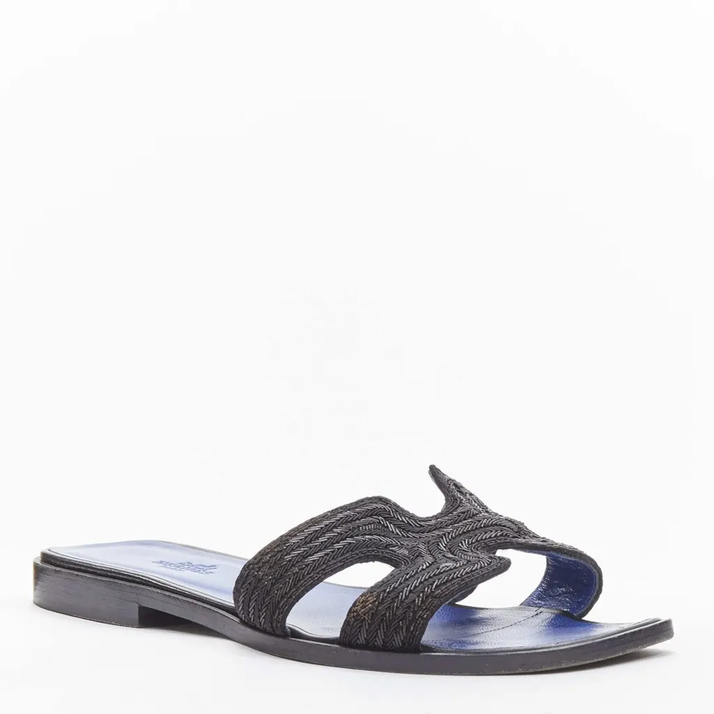 Hermès Beaded Insole Sandals Black Plastic Very good - Inside View