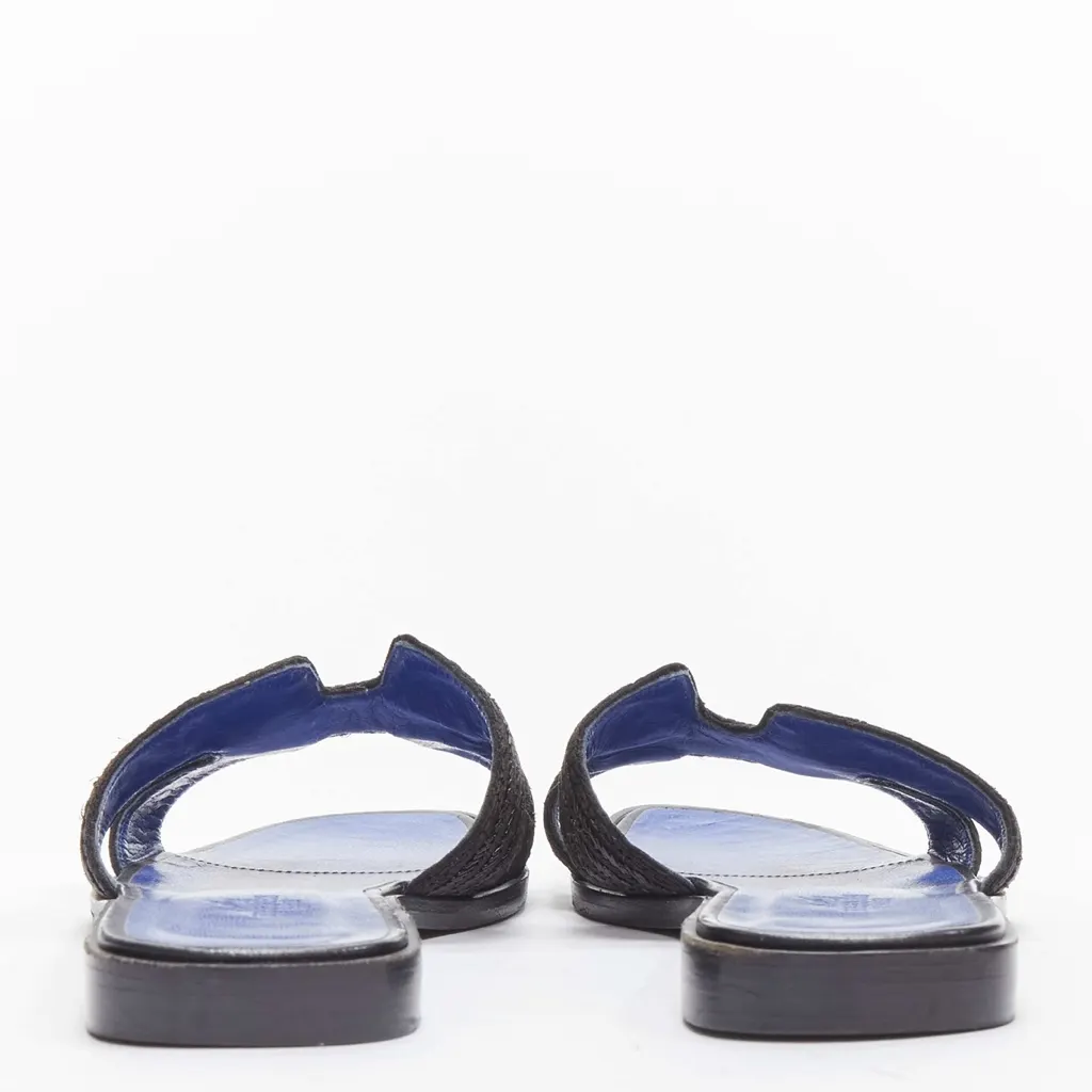Hermès Beaded Insole Sandals Black Plastic Very good - Box View