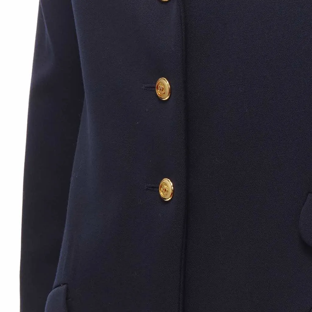 Chanel Navy Military Blazer Navy Wool Very good - Back View