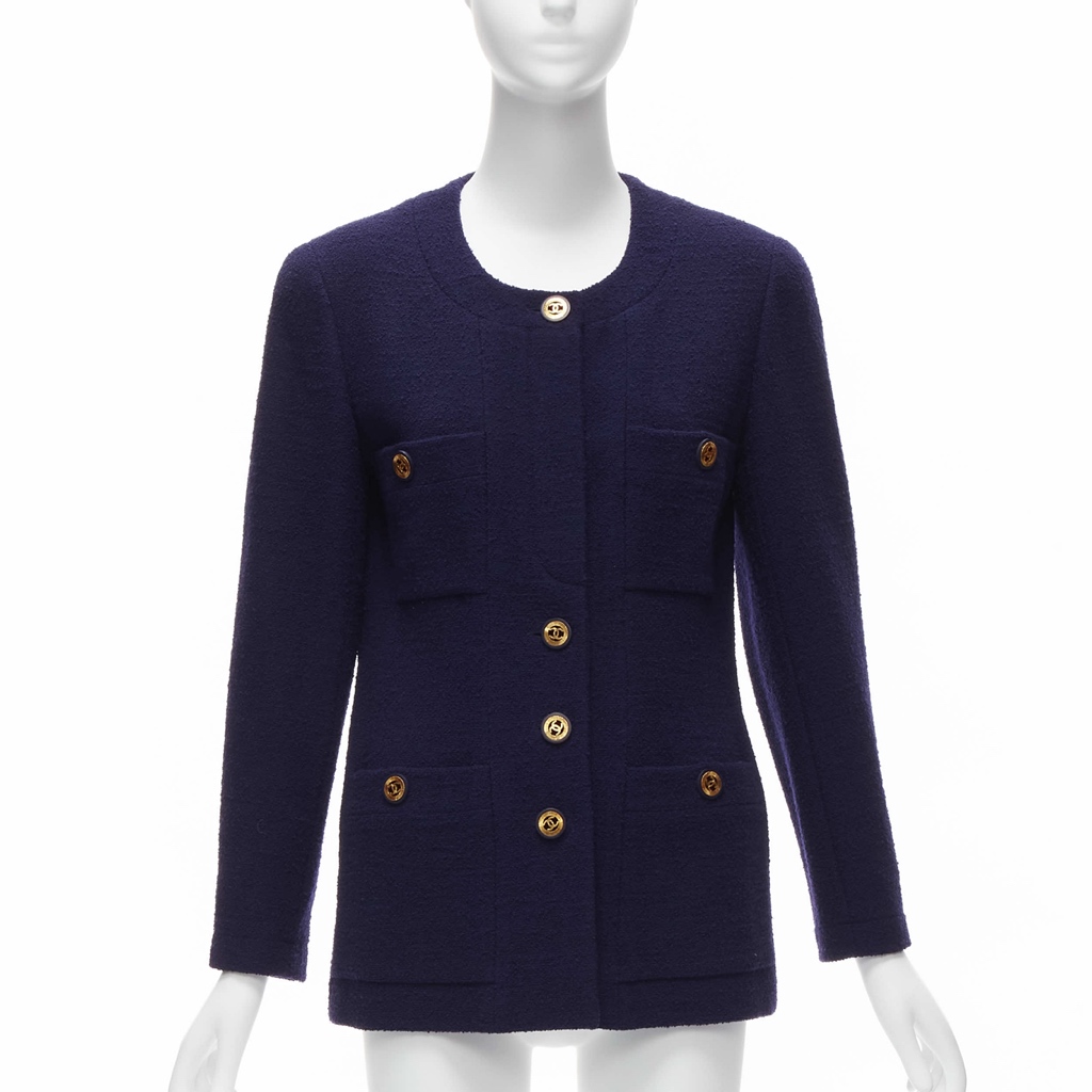 Chanel Navy Gold Pocket Jacket