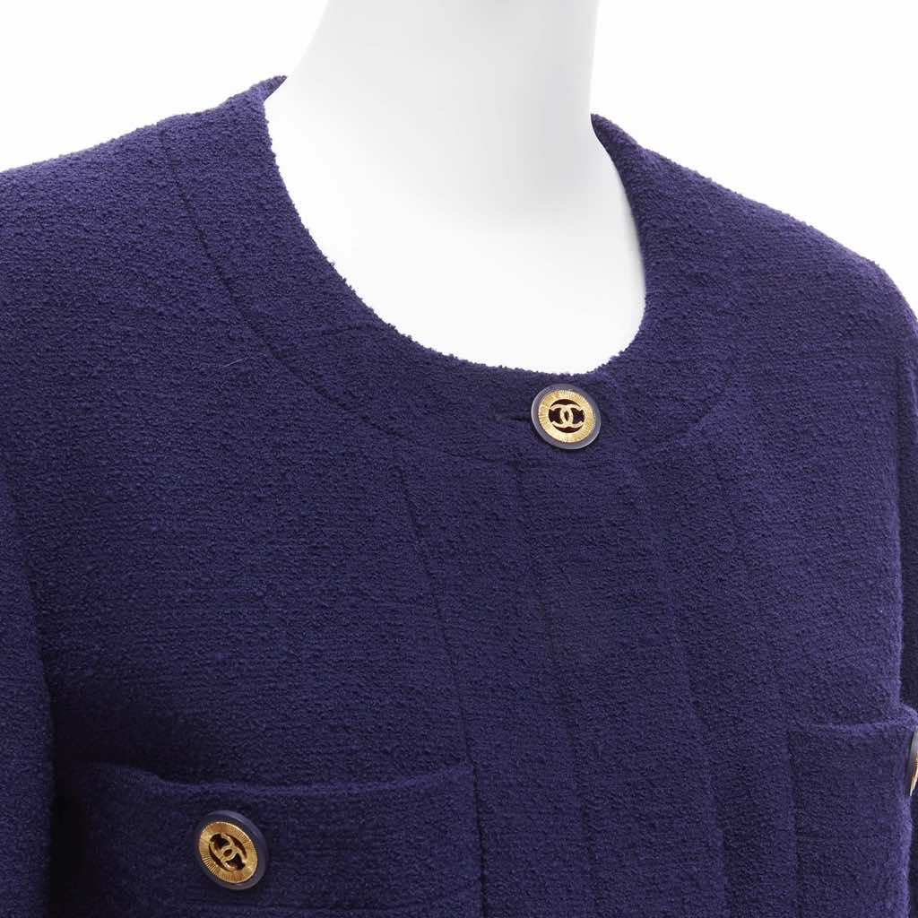 Chanel Navy Gold Pocket Jacket - Image 10