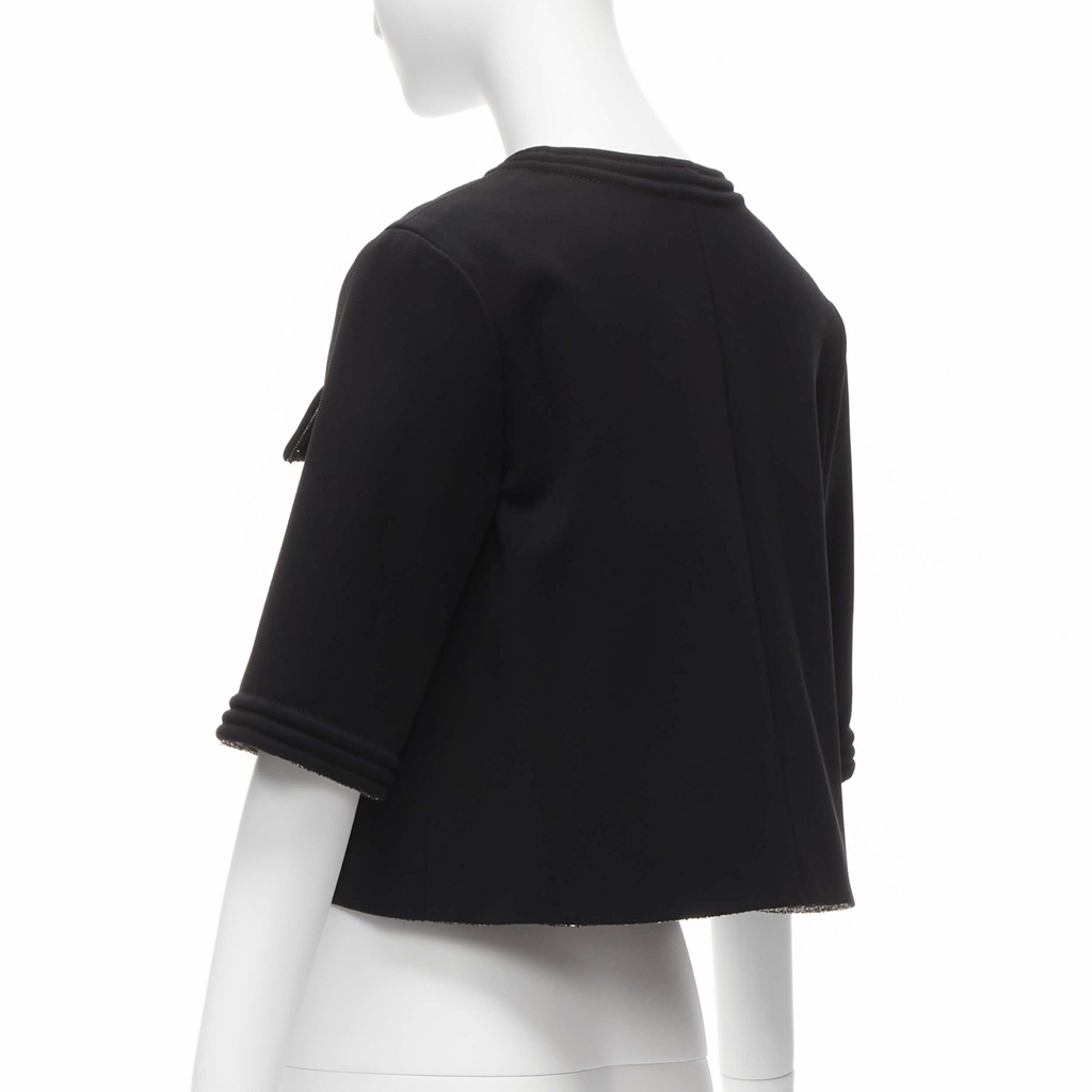 Chanel Black Metallic Bolero Jacket - Detail 1