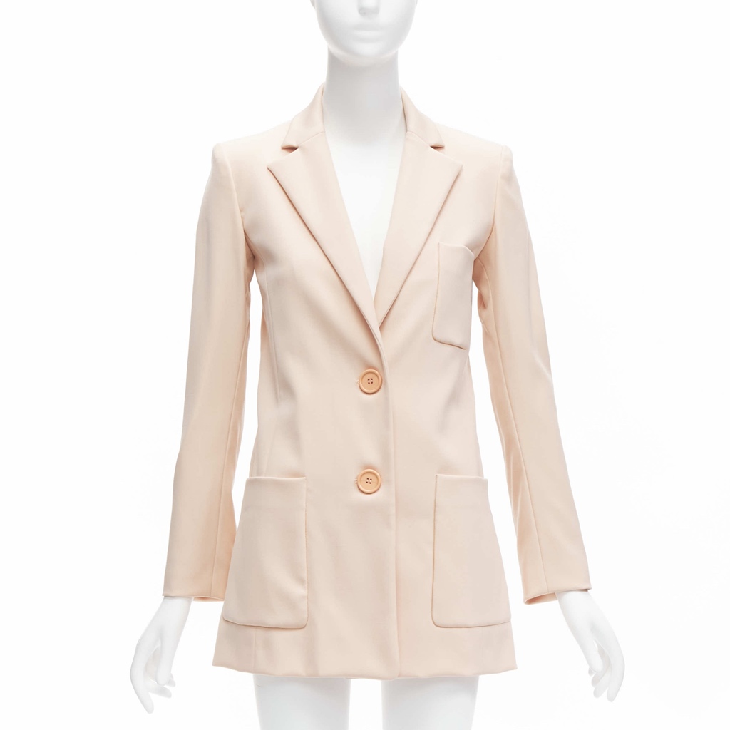 Oscar De La Renta Pink Longline Blazer