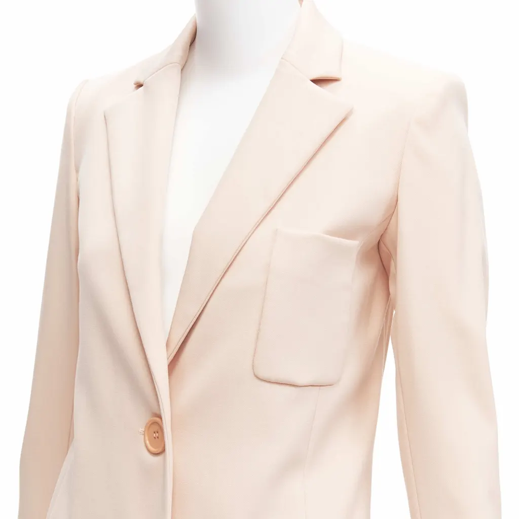 Oscar De La Renta Pink Longline Blazer Pink Wool Never worn - Back View