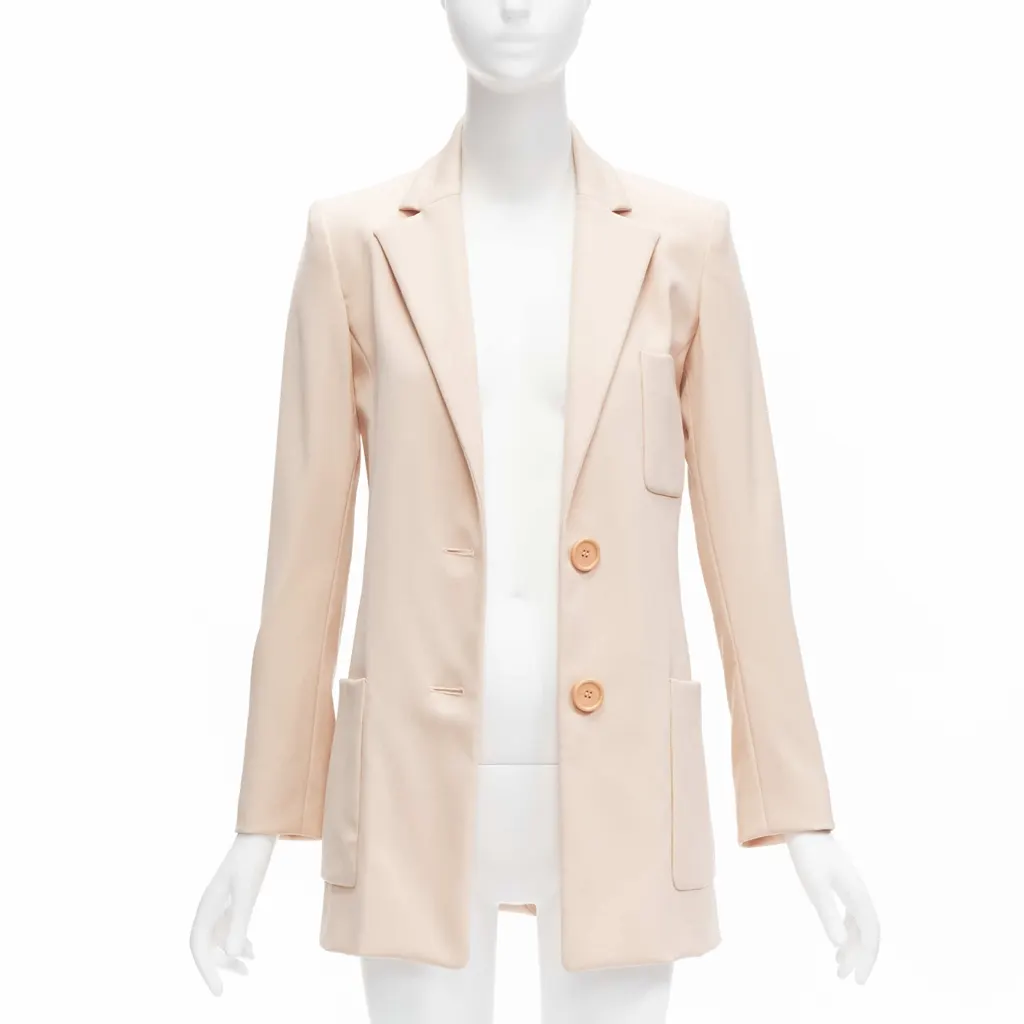 Oscar De La Renta Pink Longline Blazer Pink Wool Never worn - Inside View