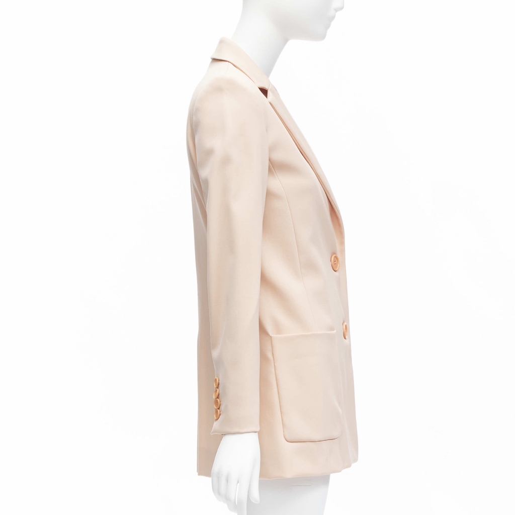 Oscar De La Renta Pink Longline Blazer - Side view