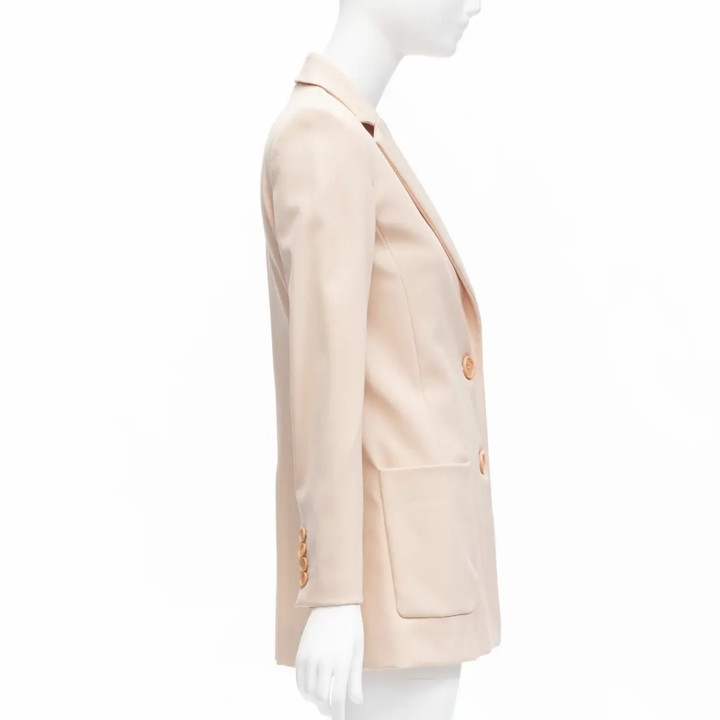 Oscar De La Renta Pink Longline Blazer Pink Wool Never worn - Box View