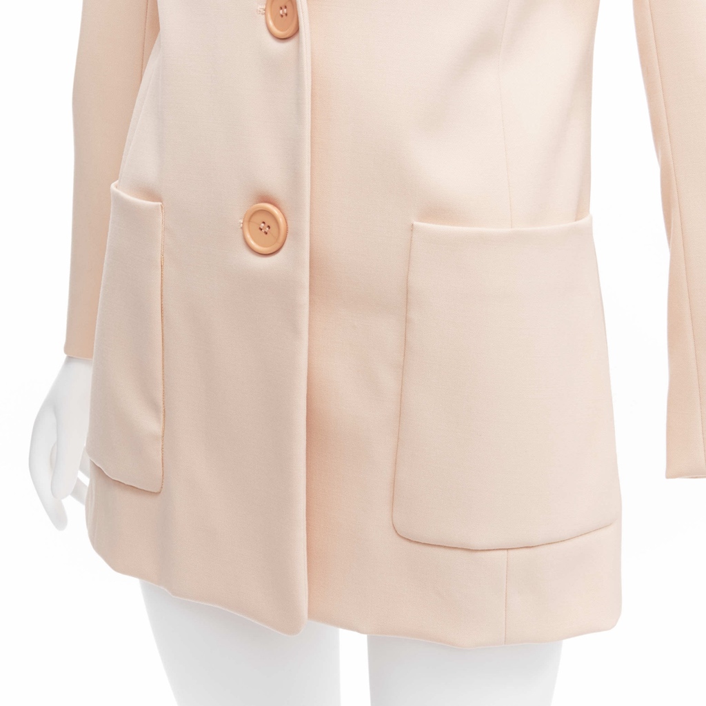 Oscar De La Renta Pink Longline Blazer - Image 11