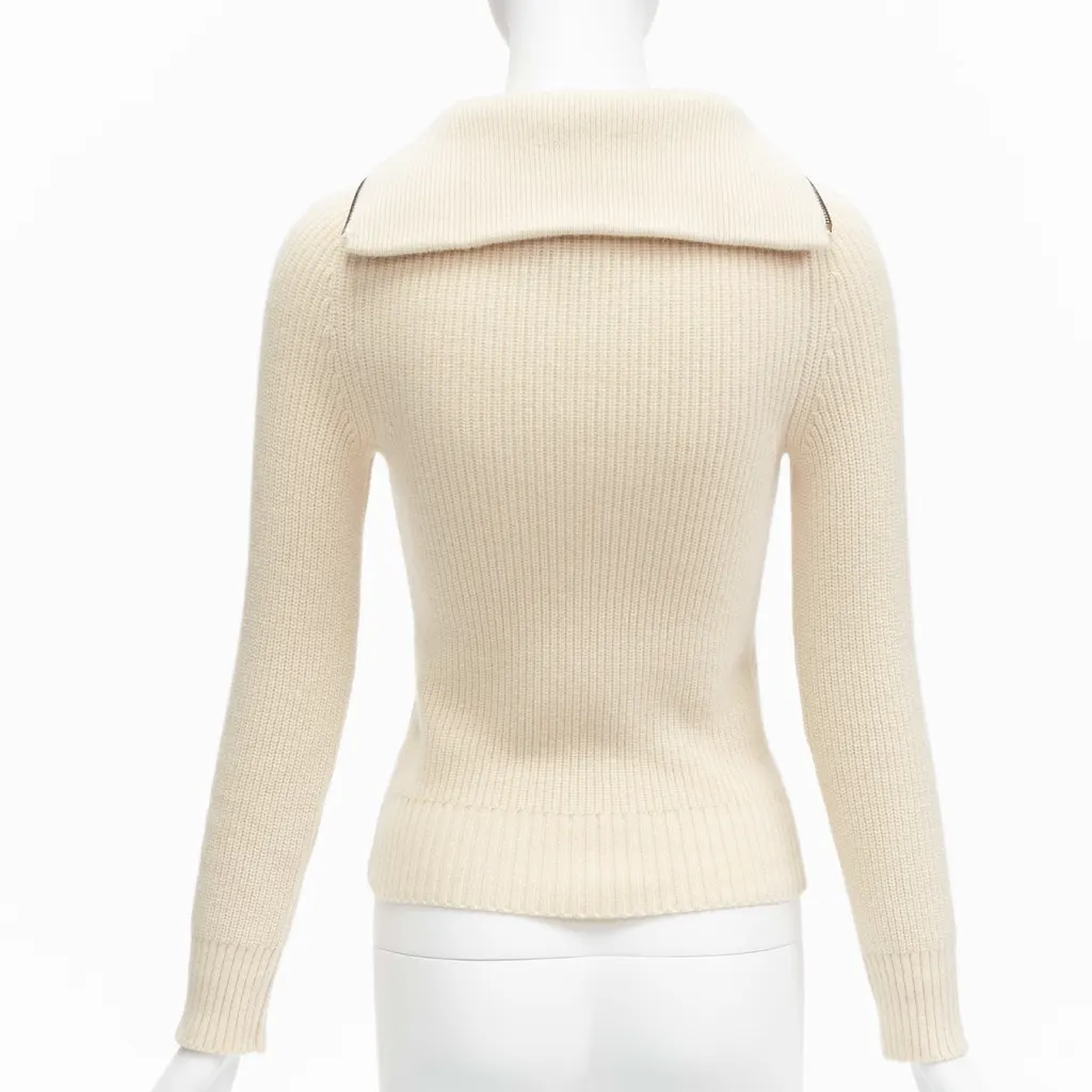 Petar Petrov Zip Sailor Collar Beige Cashmere Never worn, with tag - Box View