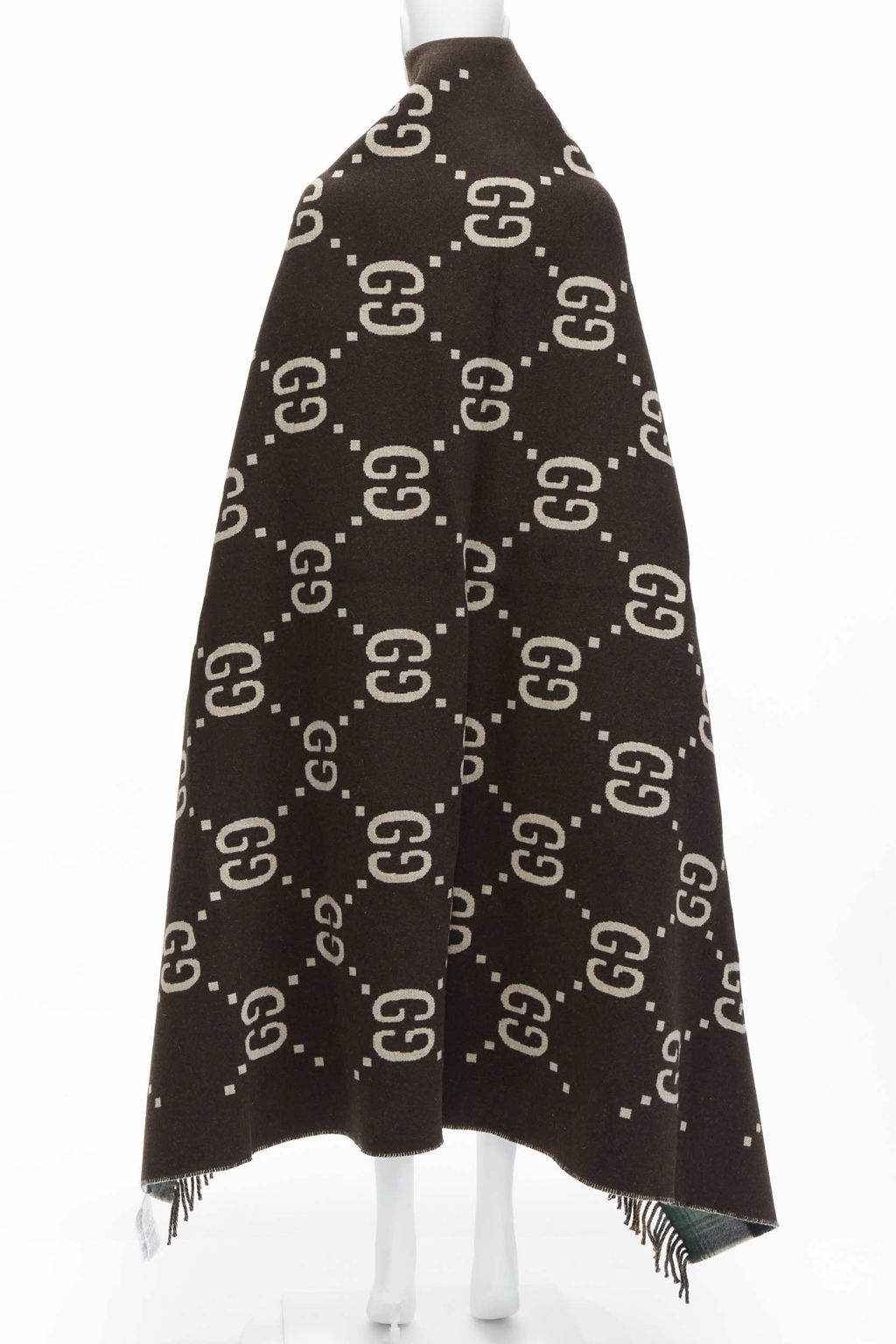 Gucci Plaid Blanket Scarf - Side view