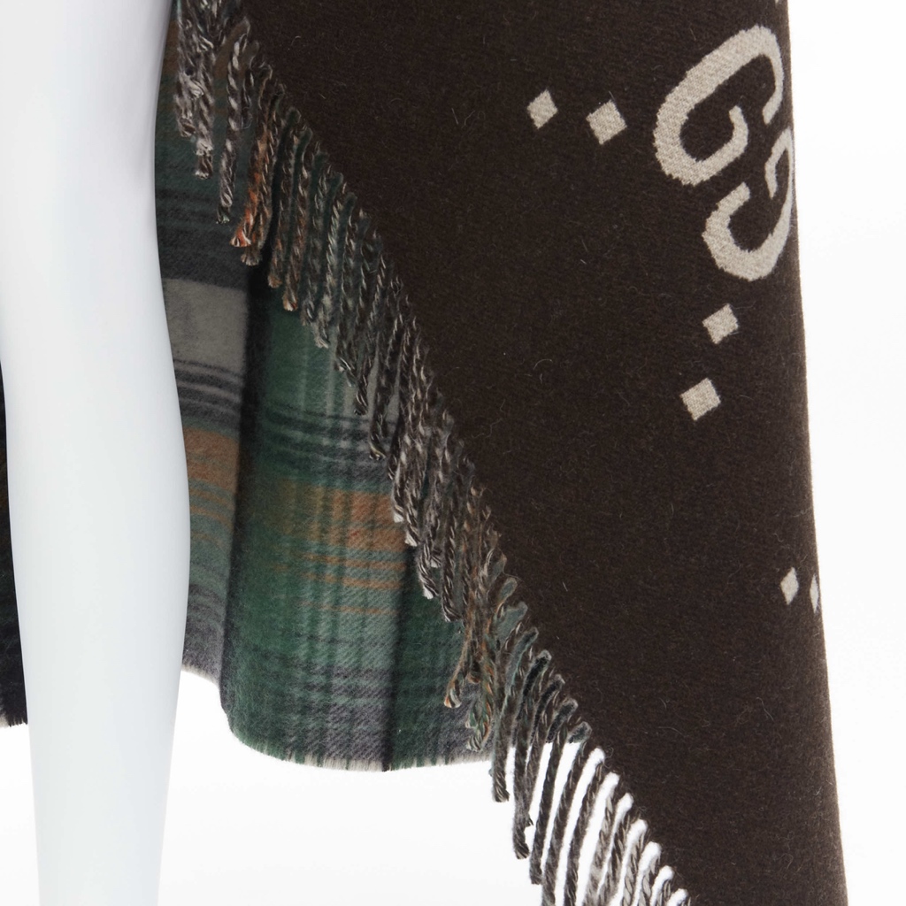Gucci Plaid Blanket Scarf - Image 10