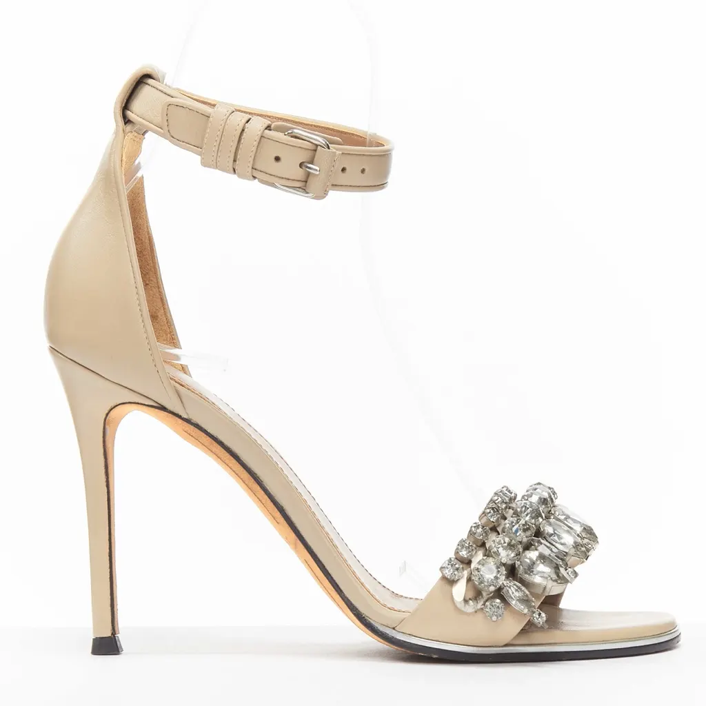 Givenchy Crystal Strap Sandals Beige Leather Very good - Front View