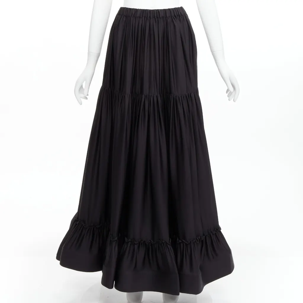 Stella McCartney Crin Flounce Skirt Black Silk Never worn - Front View