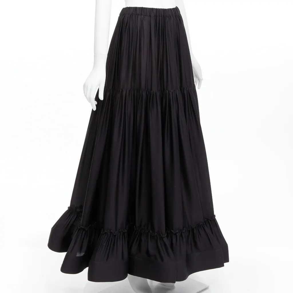 Stella McCartney Crin Flounce Skirt Black Silk Never worn - Model View