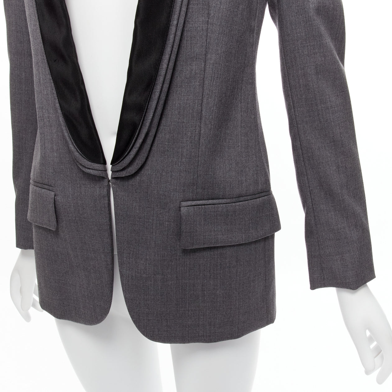 Stella Mccartney Grey Triple Layer Blazer - Back view
