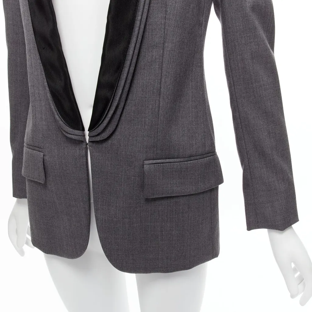 Stella McCartney Grey Triple Layer Blazer Grey Wool Never worn - Back View