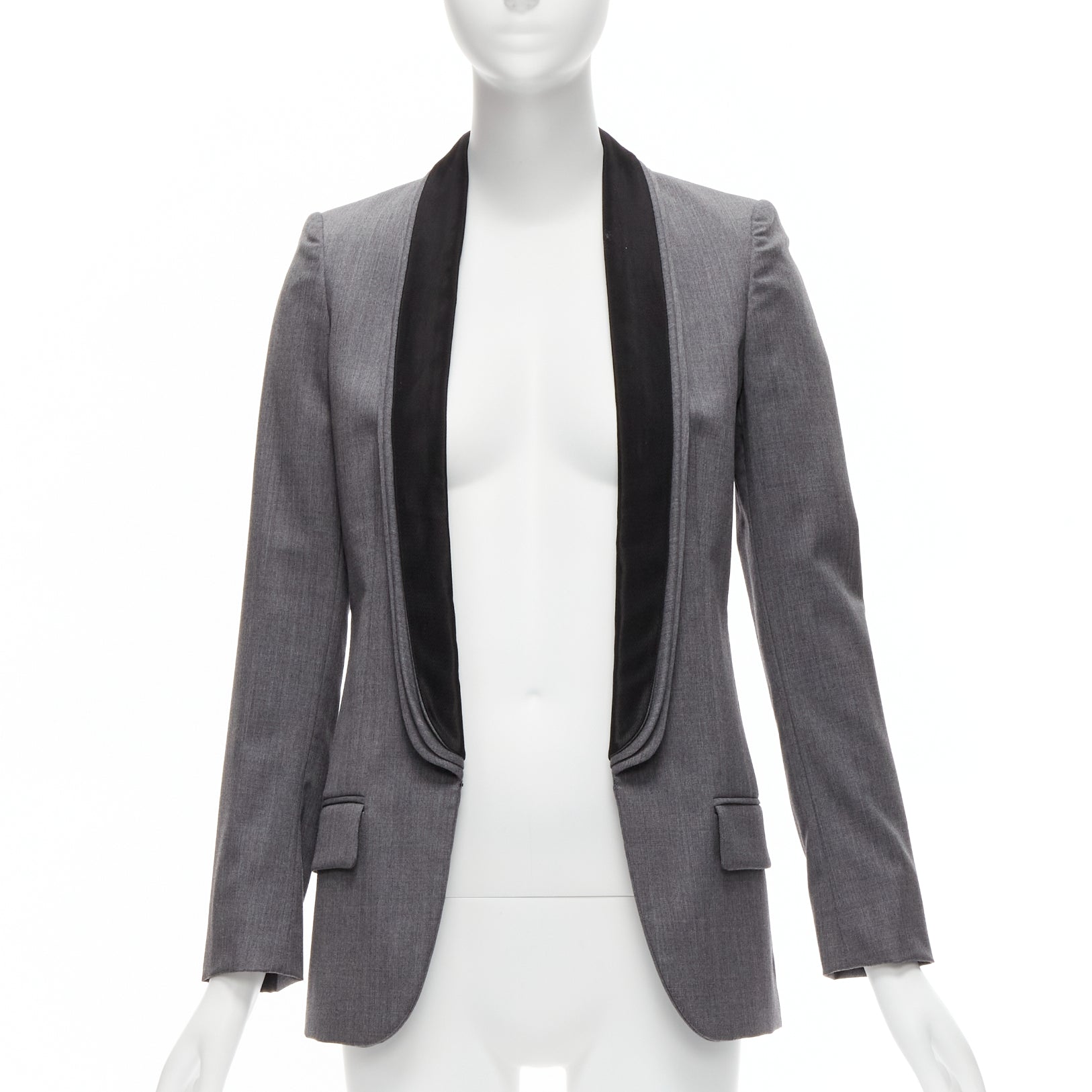 Stella Mccartney Grey Triple Layer Blazer - Image 6