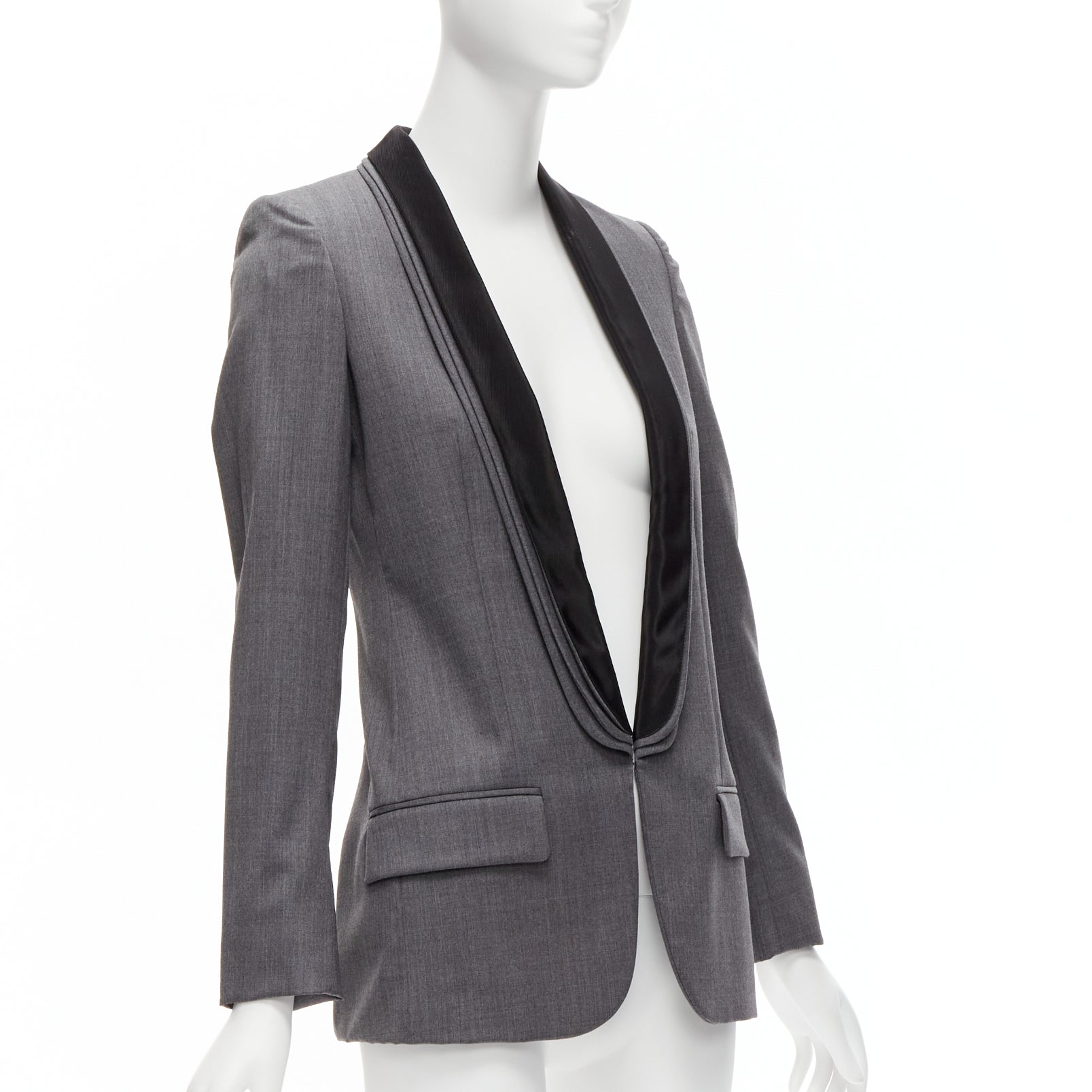 Stella Mccartney Grey Triple Layer Blazer - 4
