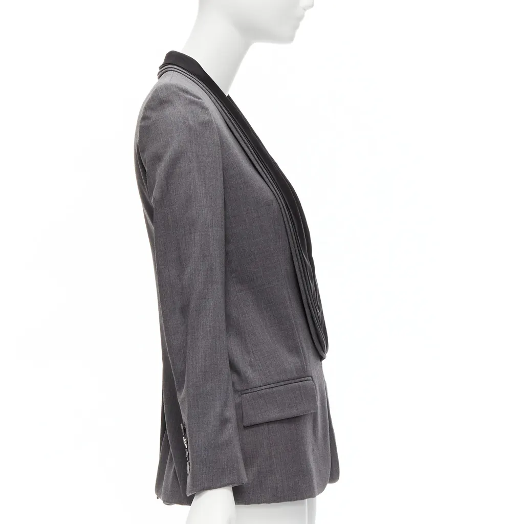 Stella McCartney Grey Triple Layer Blazer Grey Wool Never worn - Box View