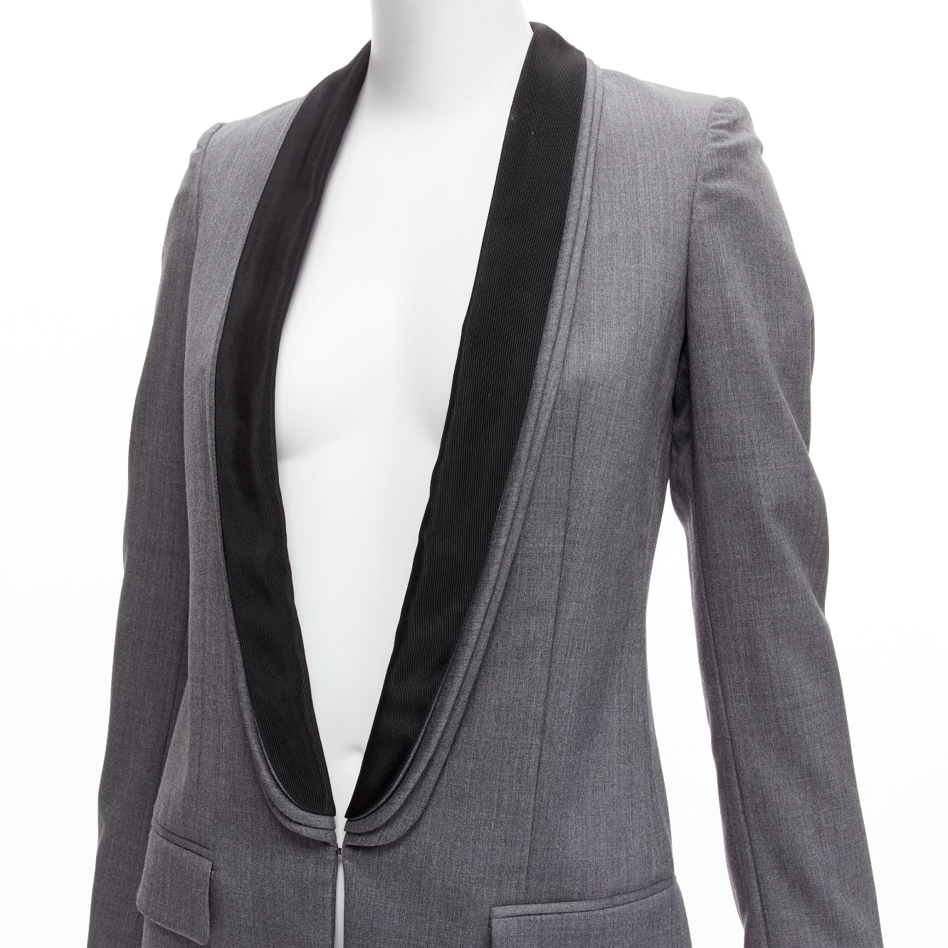 Stella Mccartney Grey Triple Layer Blazer - Image 11