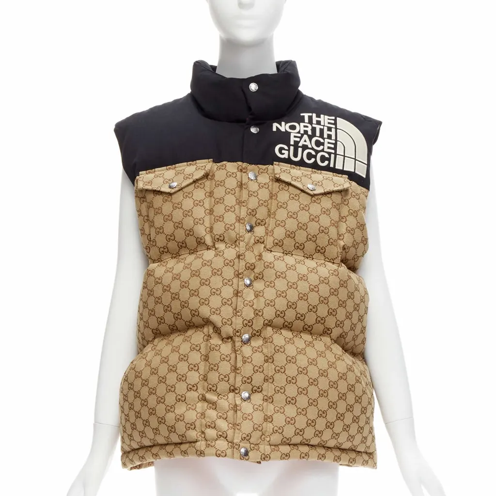 Gucci Black Monogram Vest Beige Cotton Very good - Front View