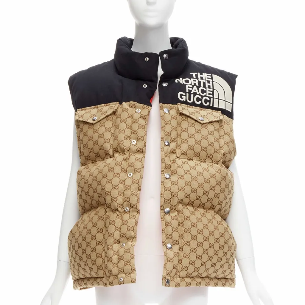Gucci Black Monogram Vest Beige Cotton Very good - Inside View